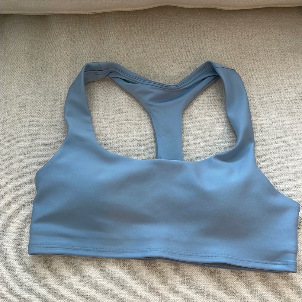 ALO Yoga Blue Racerback Sports Bra Medium Impact